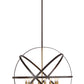 Z-Lite Cavallo 30" 8-Light Hammered Black and Olde Brass Steel Pendant Light