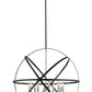Z-Lite Cavallo 36" 10-Light Hammered Black and Chrome Steel Pendant Light