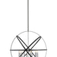 Z-Lite Cavallo 36" 10-Light Hammered Black and Chrome Steel Pendant Light