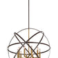 Z-Lite Cavallo 36" 10-Light Hammered Black and Olde Brass Steel Pendant Light