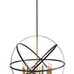 Z-Lite Cavallo 36" 10-Light Hammered Black and Olde Brass Steel Pendant Light