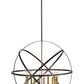 Z-Lite Cavallo 36" 10-Light Hammered Black and Olde Brass Steel Pendant Light