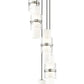 Z-Lite Cayden 12" 5-Light Brushed Nickel and Clear With Etched Opal Glass Shade Chandelier