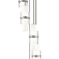 Z-Lite Cayden 12" 5-Light Brushed Nickel and Clear With Etched Opal Glass Shade Chandelier