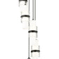 Z-Lite Cayden 12" 5-Light Matte Black and Clear With Etched Opal Glass Shade Chandelier
