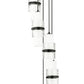 Z-Lite Cayden 12" 5-Light Matte Black and Clear With Etched Opal Glass Shade Chandelier