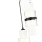 Z-Lite Cayden 12" 5-Light Matte Black and Clear With Etched Opal Glass Shade Chandelier