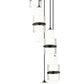 Z-Lite Cayden 12" 5-Light Matte Black and Clear With Etched Opal Glass Shade Chandelier