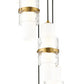 Z-Lite Cayden 12" 5-Light Modern Gold and Clear With Etched Opal Glass Shade Chandelier