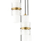 Z-Lite Cayden 12" 5-Light Modern Gold and Clear With Etched Opal Glass Shade Chandelier
