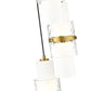 Z-Lite Cayden 12" 5-Light Modern Gold and Clear With Etched Opal Glass Shade Chandelier