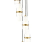 Z-Lite Cayden 12" 5-Light Modern Gold and Clear With Etched Opal Glass Shade Chandelier