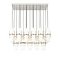 Z-Lite Cayden 18" 17-Light Brushed Nickel and Clear With Etched Opal Glass Shade Linear Chandelier