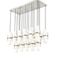 Z-Lite Cayden 18" 17-Light Brushed Nickel and Clear With Etched Opal Glass Shade Linear Chandelier