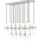 Z-Lite Cayden 18" 17-Light Brushed Nickel and Clear With Etched Opal Glass Shade Linear Chandelier