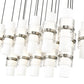 Z-Lite Cayden 18" 17-Light Brushed Nickel and Clear With Etched Opal Glass Shade Linear Chandelier
