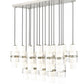Z-Lite Cayden 18" 17-Light Brushed Nickel and Clear With Etched Opal Glass Shade Linear Chandelier