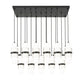 Z-Lite Cayden 18" 17-Light Matte Black and Clear With Etched Opal Glass Shade Linear Chandelier
