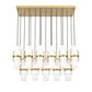 Z-Lite Cayden 18" 17-Light Modern Gold and Clear With Etched Opal Glass Shade Linear Chandelier