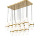 Z-Lite Cayden 18" 17-Light Modern Gold and Clear With Etched Opal Glass Shade Linear Chandelier