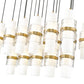 Z-Lite Cayden 18" 17-Light Modern Gold and Clear With Etched Opal Glass Shade Linear Chandelier