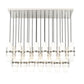 Z-Lite Cayden 18" 23-Light Brushed Nickel and Clear With Etched Opal Glass Shade Linear Chandelier