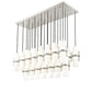 Z-Lite Cayden 18" 23-Light Brushed Nickel and Clear With Etched Opal Glass Shade Linear Chandelier