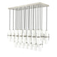 Z-Lite Cayden 18" 23-Light Brushed Nickel and Clear With Etched Opal Glass Shade Linear Chandelier