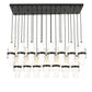 Z-Lite Cayden 18" 23-Light Matte Black and Clear With Etched Opal Glass Shade Linear Chandelier