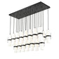 Z-Lite Cayden 18" 23-Light Matte Black and Clear With Etched Opal Glass Shade Linear Chandelier
