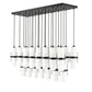 Z-Lite Cayden 18" 23-Light Matte Black and Clear With Etched Opal Glass Shade Linear Chandelier