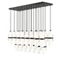 Z-Lite Cayden 18" 23-Light Matte Black and Clear With Etched Opal Glass Shade Linear Chandelier