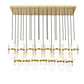 Z-Lite Cayden 18" 23-Light Modern Gold and Clear With Etched Opal Glass Shade Linear Chandelier