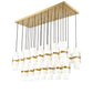Z-Lite Cayden 18" 23-Light Modern Gold and Clear With Etched Opal Glass Shade Linear Chandelier