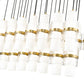 Z-Lite Cayden 18" 23-Light Modern Gold and Clear With Etched Opal Glass Shade Linear Chandelier