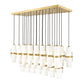 Z-Lite Cayden 18" 23-Light Modern Gold and Clear With Etched Opal Glass Shade Linear Chandelier