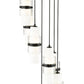 Z-Lite Cayden 18" 7-Light Matte Black and Clear With Etched Opal Glass Shade Chandelier