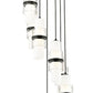 Z-Lite Cayden 18" 7-Light Matte Black and Clear With Etched Opal Glass Shade Chandelier