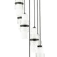Z-Lite Cayden 18" 7-Light Matte Black and Clear With Etched Opal Glass Shade Chandelier