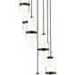 Z-Lite Cayden 18" 7-Light Matte Black and Clear With Etched Opal Glass Shade Chandelier