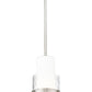 Z-Lite Cayden 1946P-ROD 7" 1-Light Brushed Nickel and Clear With Etched Opal Glass Shade Pendant Light