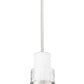Z-Lite Cayden 1946P-ROD 7" 1-Light Brushed Nickel and Clear With Etched Opal Glass Shade Pendant Light