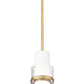 Z-Lite Cayden 1946P-ROD 7" 1-Light Modern Gold and Clear With Etched Opal Glass Shade Pendant Light