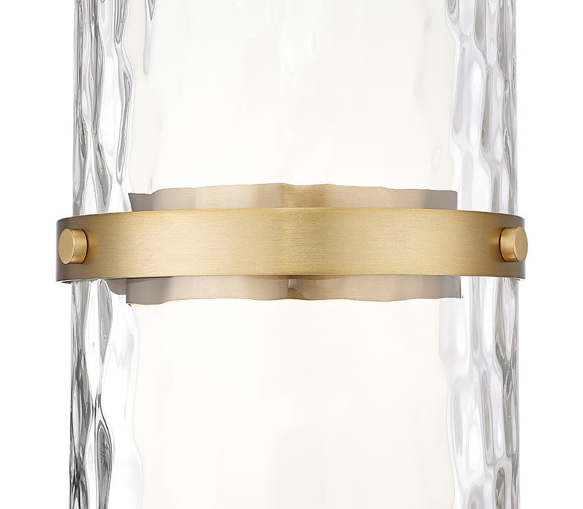 Z-Lite Cayden 1946P-ROD 7" 1-Light Modern Gold and Clear With Etched Opal Glass Shade Pendant Light