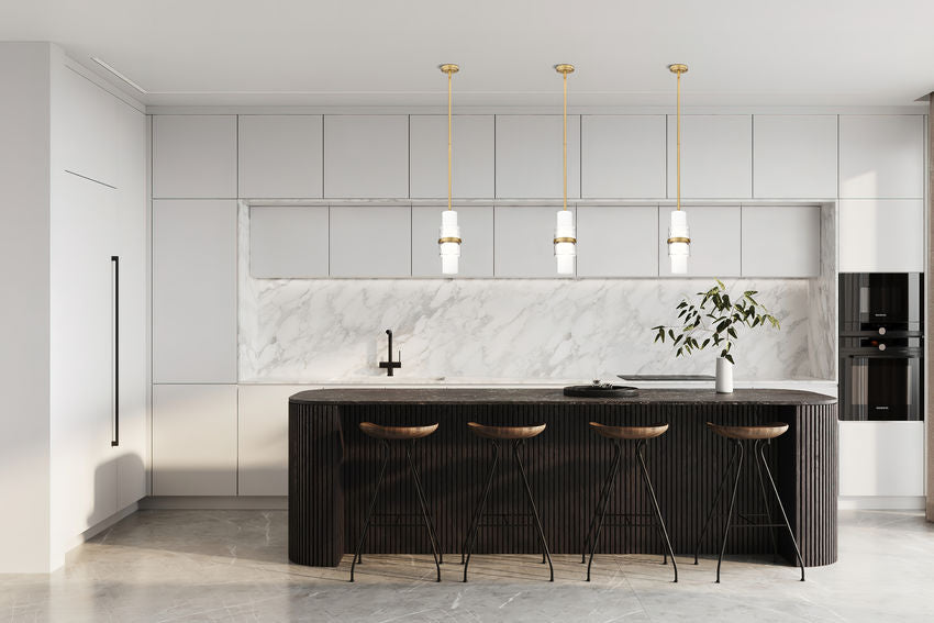 Z-Lite Cayden 1946P-ROD 7" 1-Light Modern Gold and Clear With Etched Opal Glass Shade Pendant Light