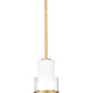 Z-Lite Cayden 1946P-ROD 7" 1-Light Modern Gold and Clear With Etched Opal Glass Shade Pendant Light