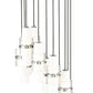 Z-Lite Cayden 24" 11-Light Brushed Nickel and Clear With Etched Opal Glass Shade Chandelier