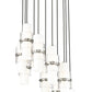 Z-Lite Cayden 24" 11-Light Brushed Nickel and Clear With Etched Opal Glass Shade Chandelier