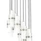 Z-Lite Cayden 24" 11-Light Brushed Nickel and Clear With Etched Opal Glass Shade Chandelier
