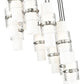 Z-Lite Cayden 24" 11-Light Brushed Nickel and Clear With Etched Opal Glass Shade Chandelier